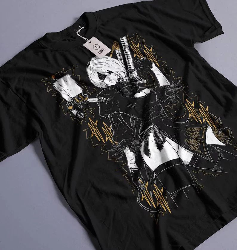 Nier 2B Yorha Gaming T-Shirt, Anime Waifu Anime Unisex T-Shirt