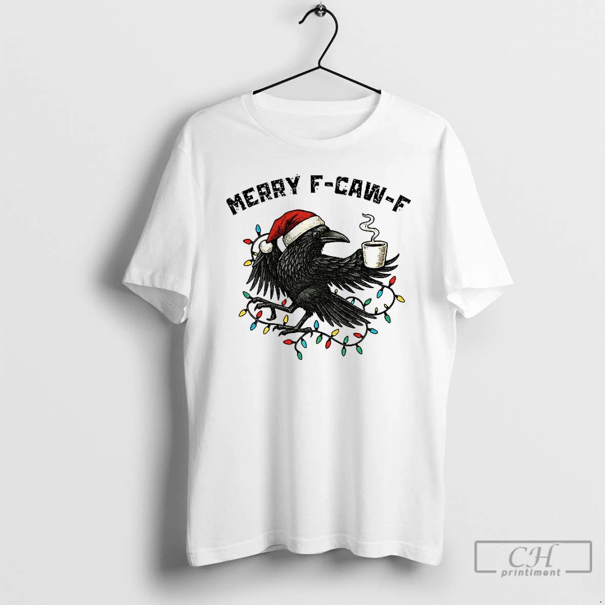 Classic Merry F Caw F Funny Crow Christmas T Shirts