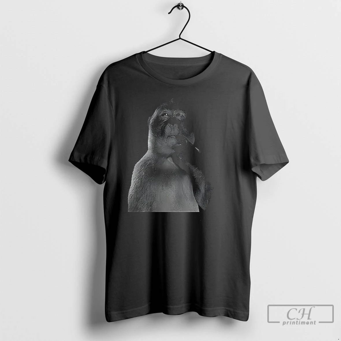 Classic Funny Monkey Put Hands In Mouth Thinking Meme T Shirts