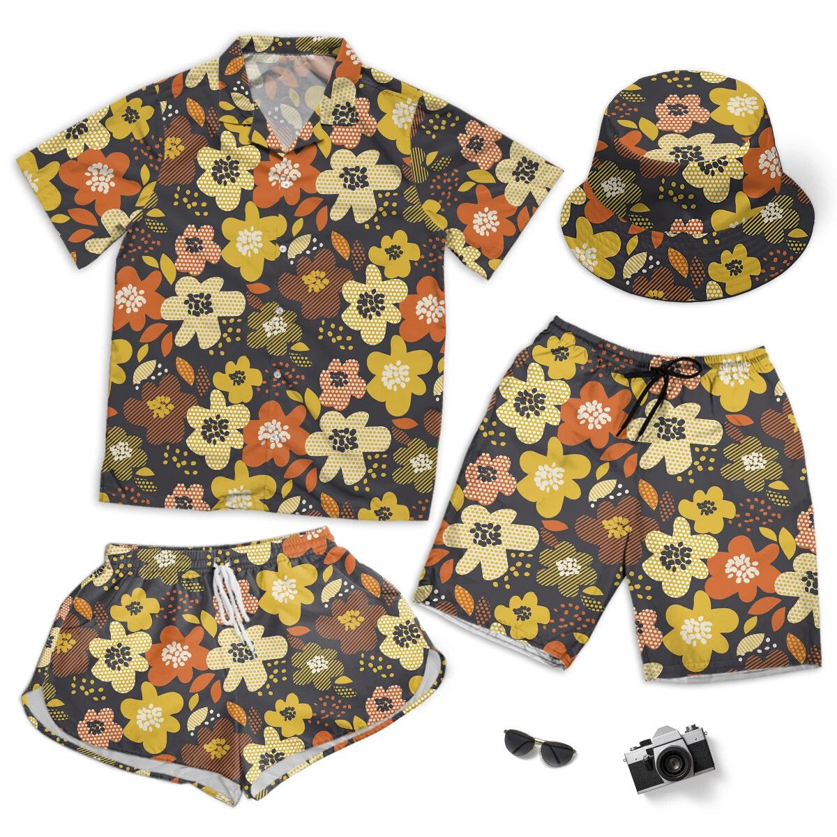 Simple Free Floral Seamless Pattern Short Beach Men Women And Hawaiian Shirt