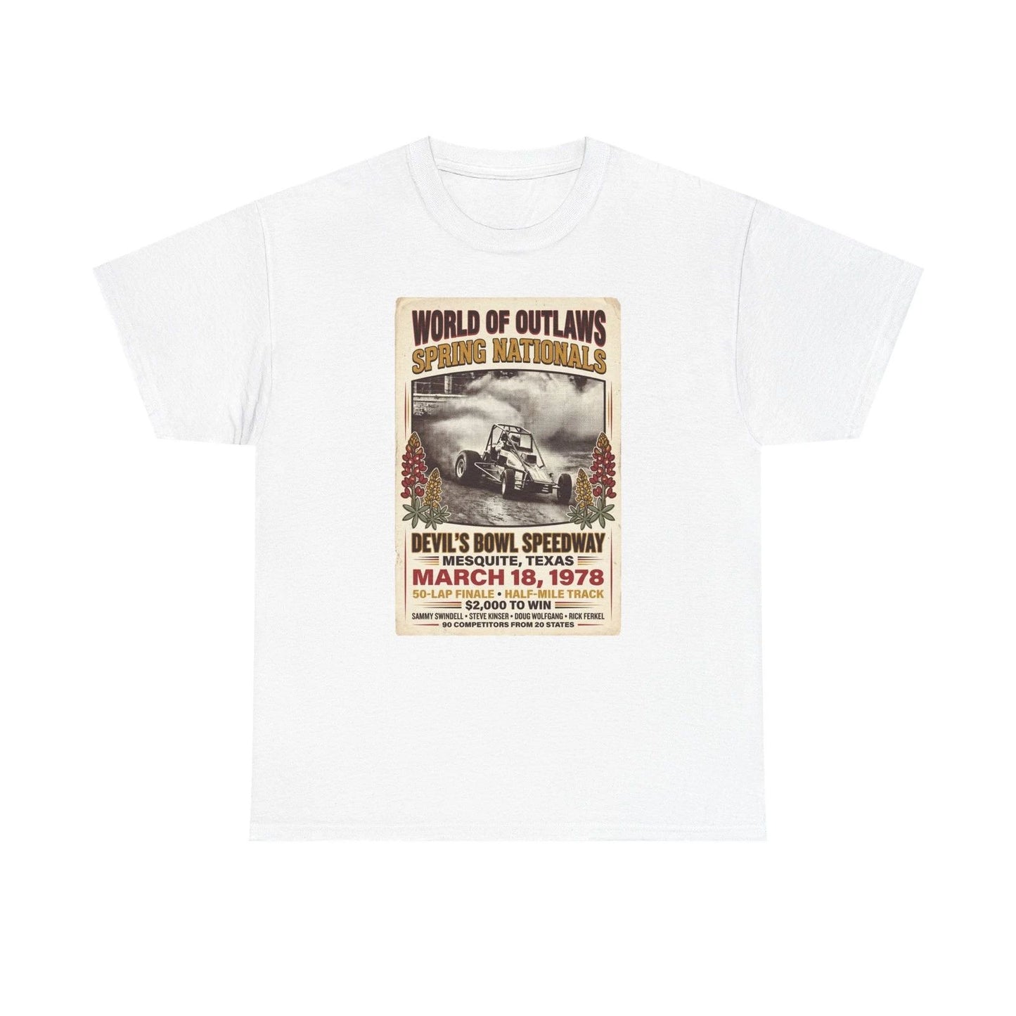 World of Outlaws Sprint Nationals T-Shirt | 1978 Devil's Bowl Speedway Poster