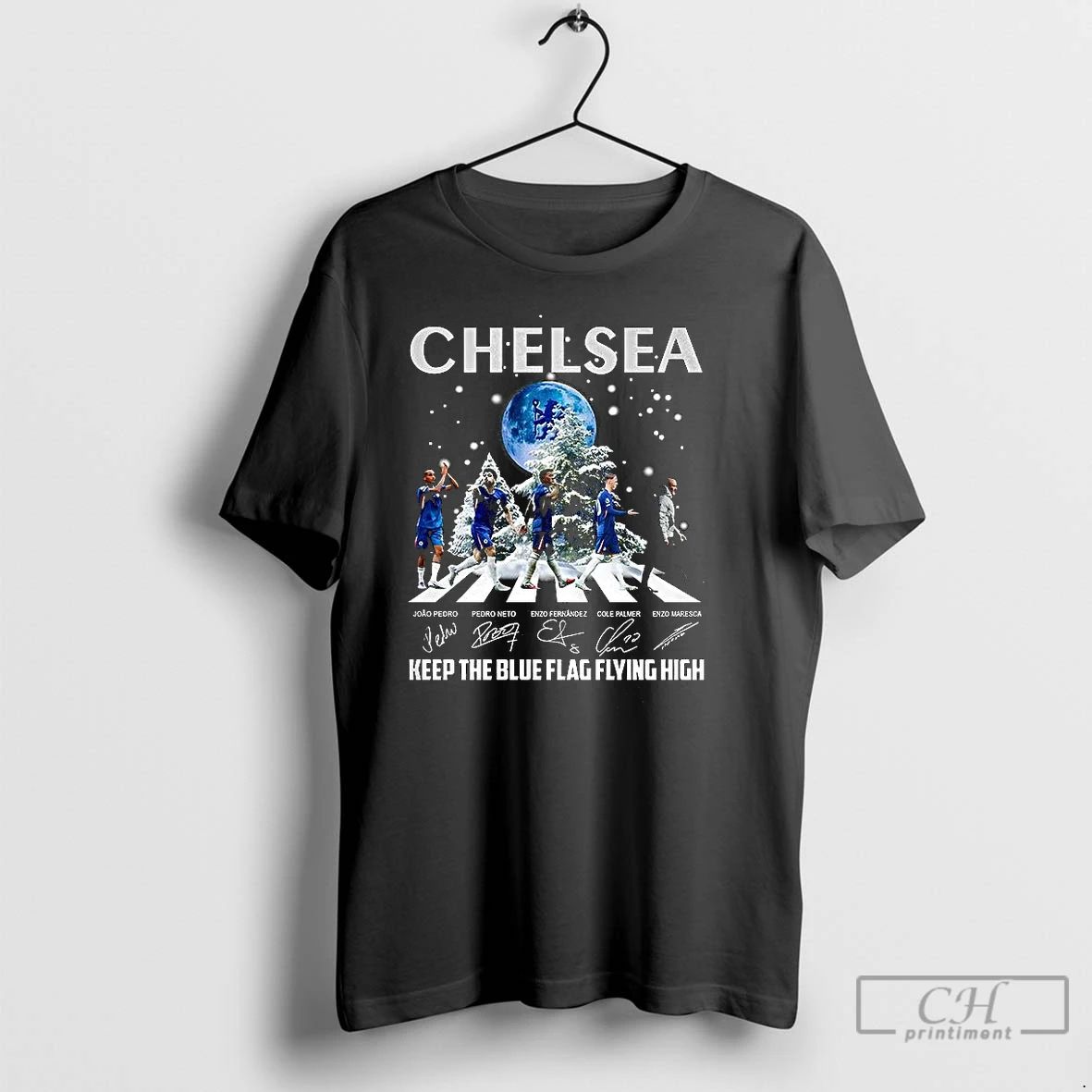 Classic Chelsea Keep The Blue Flag Flying Hight Player Across The Street Signature Christmast