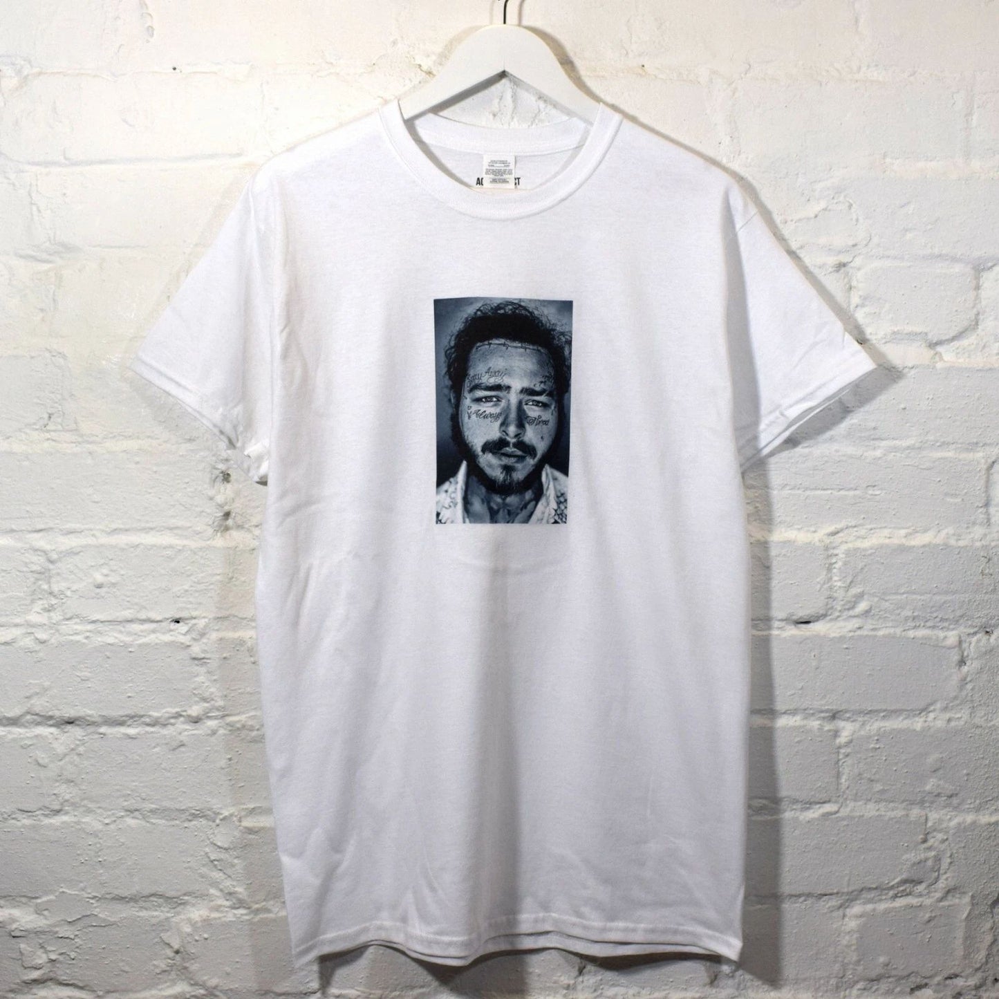 Actual Fact Post Malone BW Printed White T-shirt Tee