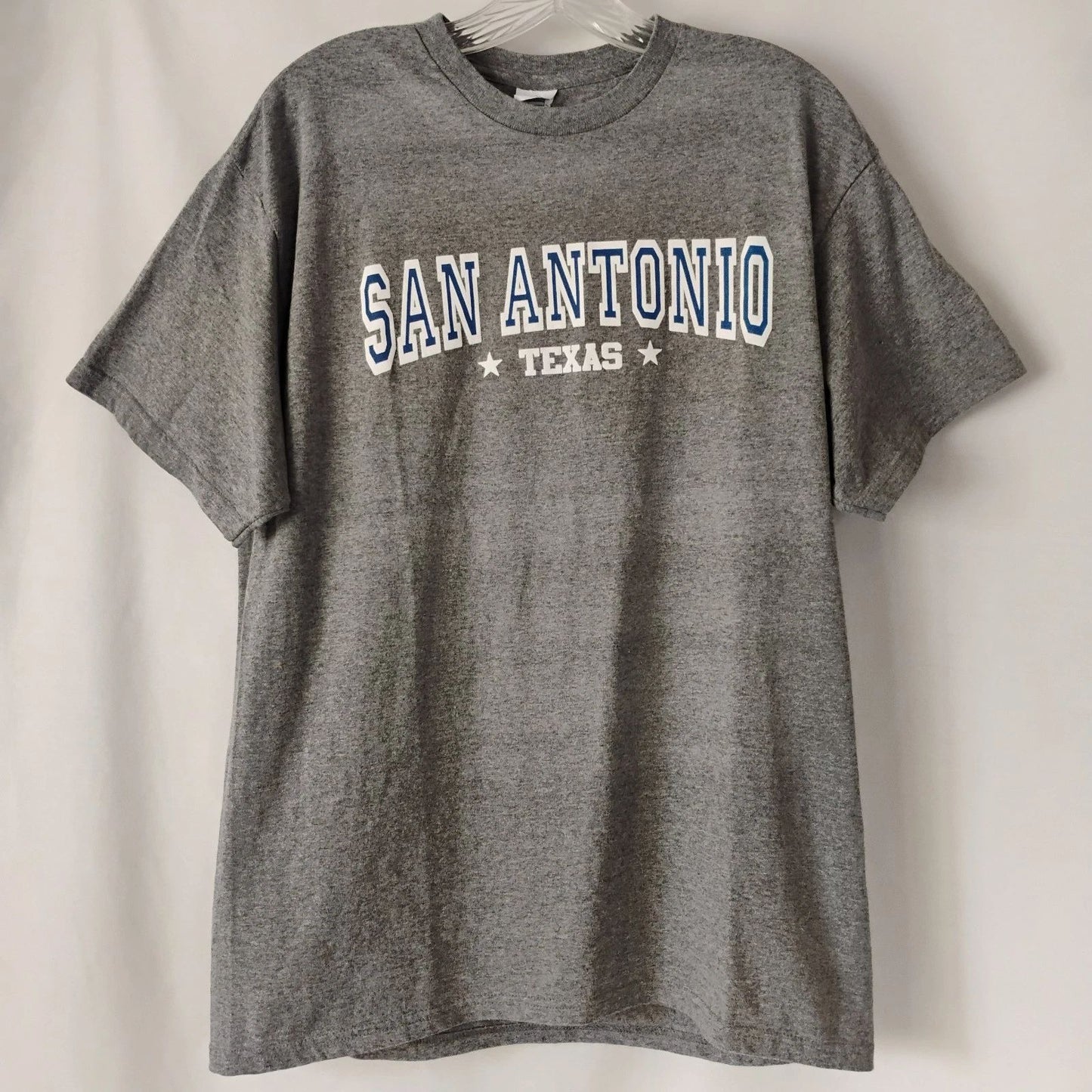 Men's L San Antonio Texas USA American Graphic Tee Gray Short Sleeve Tee Large