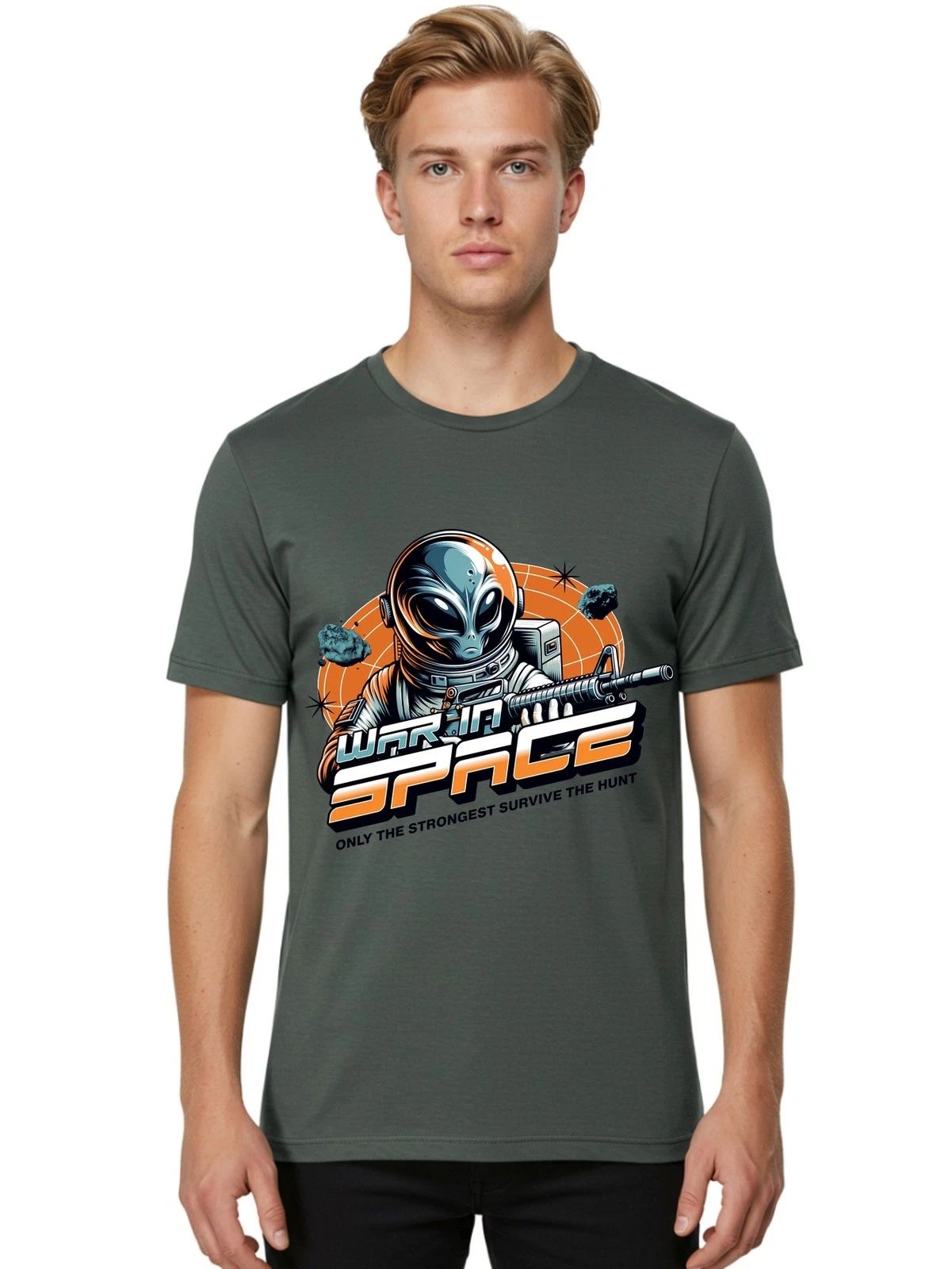 War-In-Space Mens Graphic Tee,100% Cotton,Casual Summer Wear