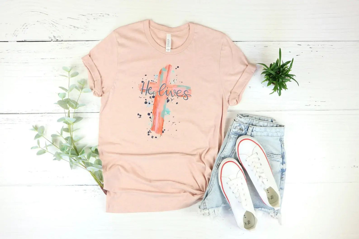 He Lives Cross T-Shirt