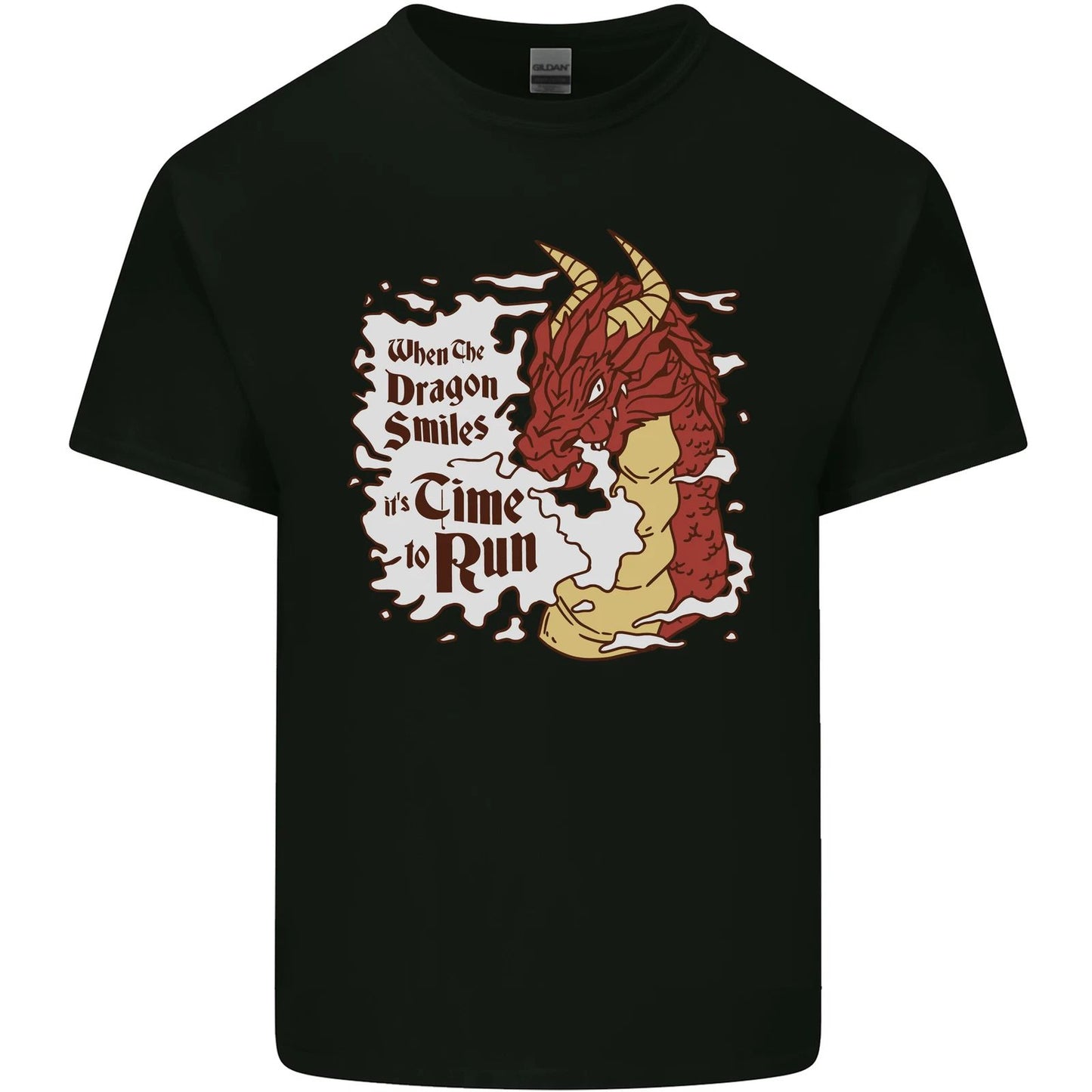 When a Dragon Smiles Fantasy RPG Mens Light Cotton T-Shirt