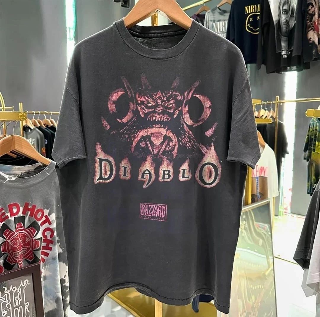 Diablo Retro Promo Bootleg T-Shirt Vintage Horror Game Tee S-5XL