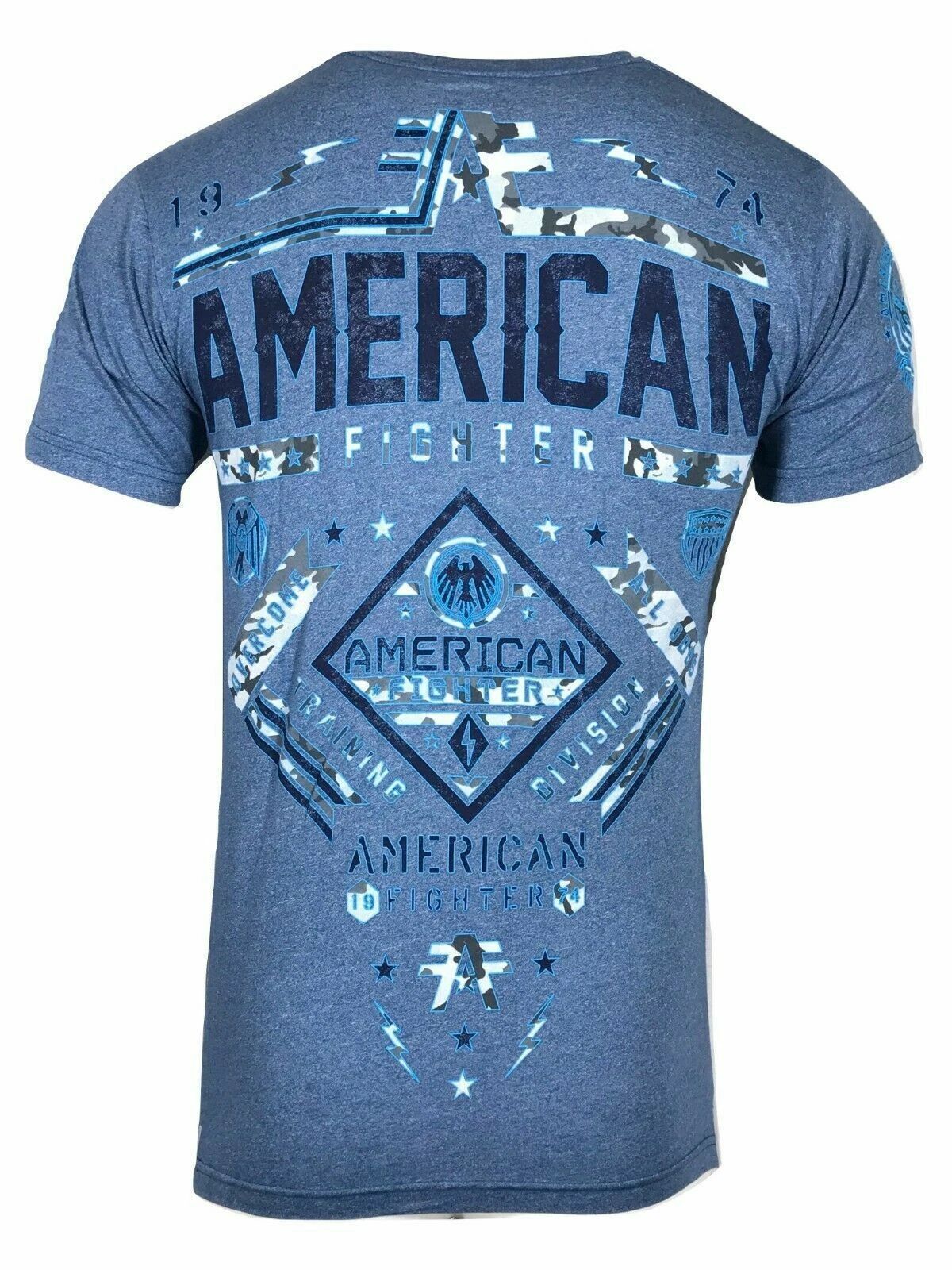 AMERICAN FIGHTER Men's T-Shirt MCCORMICK Athletic Biker MMA Blue