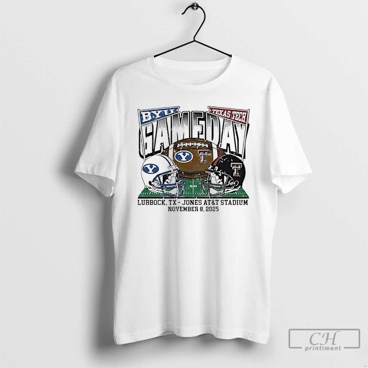 Classic Texas Tech Red Raiders Vs Byu Cougars 2025 Game Day Helmet T Shirts