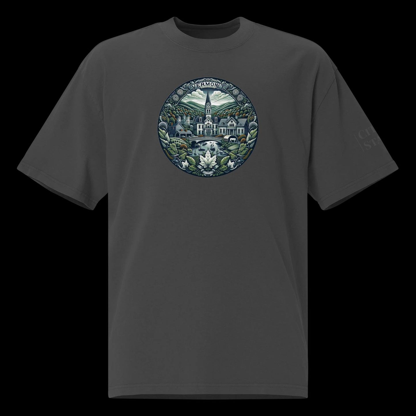 Oversized faded t-shirt (VERMONT)