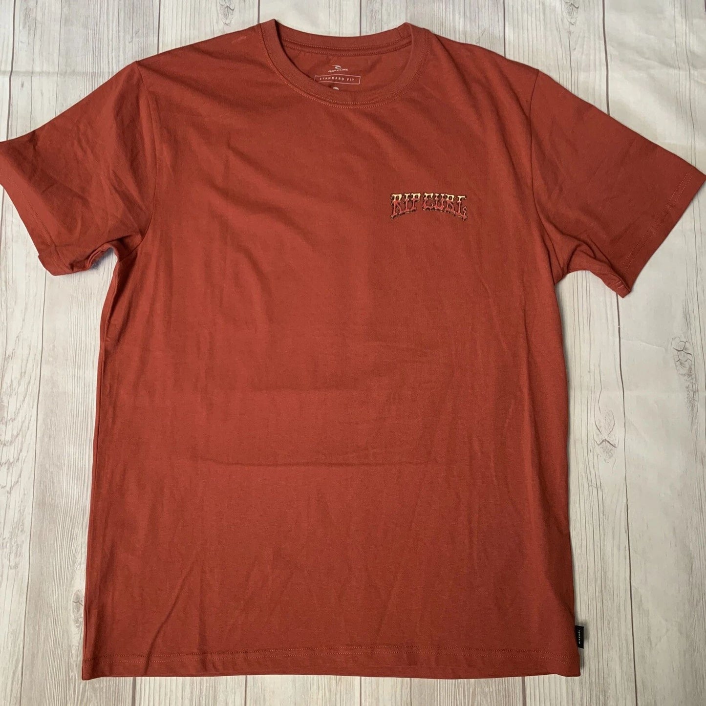 Rip Curl Shred Till Dead Surfing Brick Red T-Shirt Mens Medium