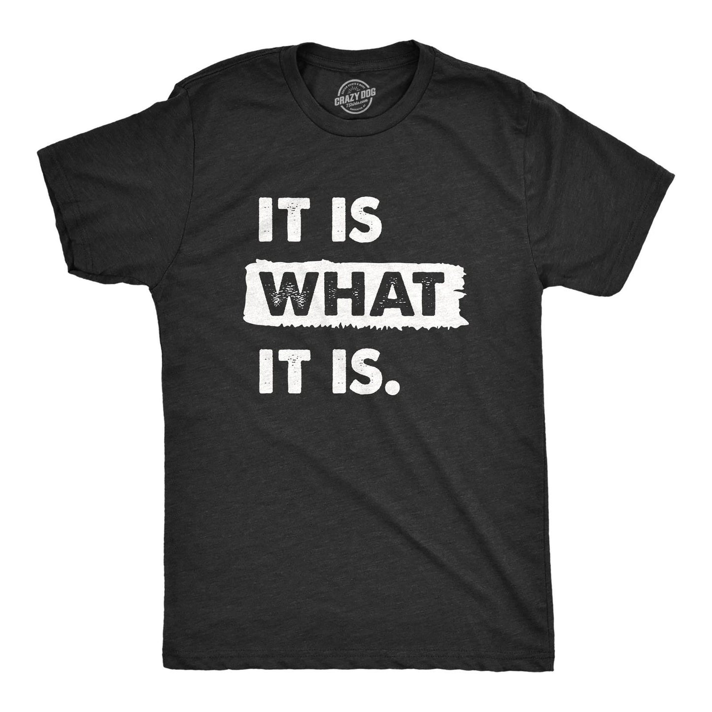 Mens It Is What It Is T Shirt Funny Sarcastic Accepting Coping Saying Tee for