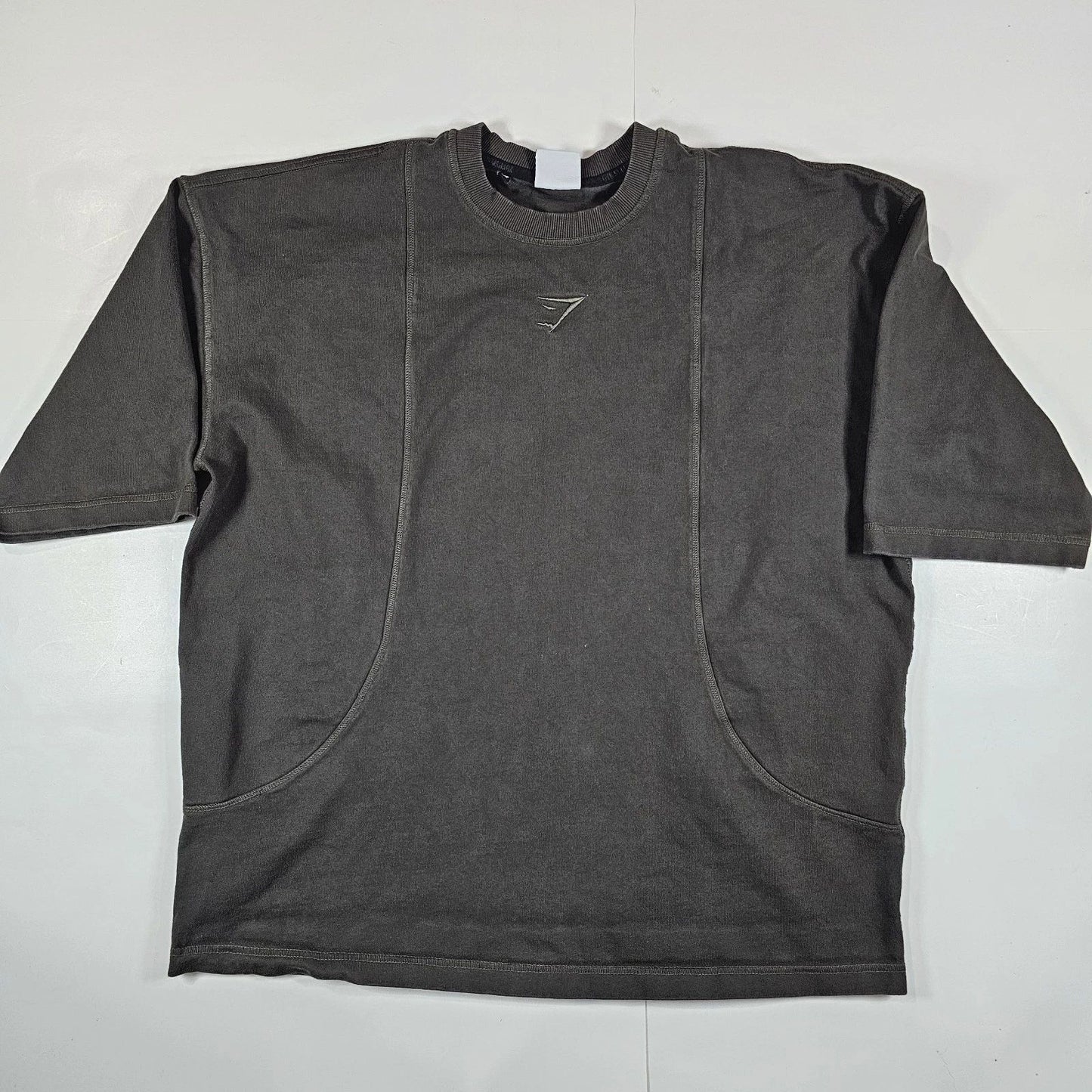 Gym Shark Mens Heritage Washed Oversized T-Shirt Size Medium Dark Gray Pre-owned