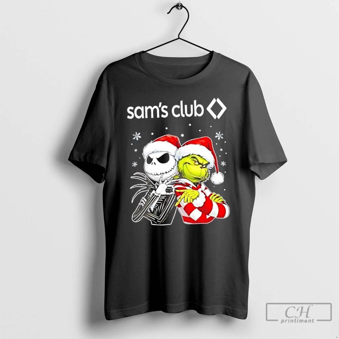 Classic Sams Club X Jack Skellington And Grinch Six Seven Merry Christmas T Shirts