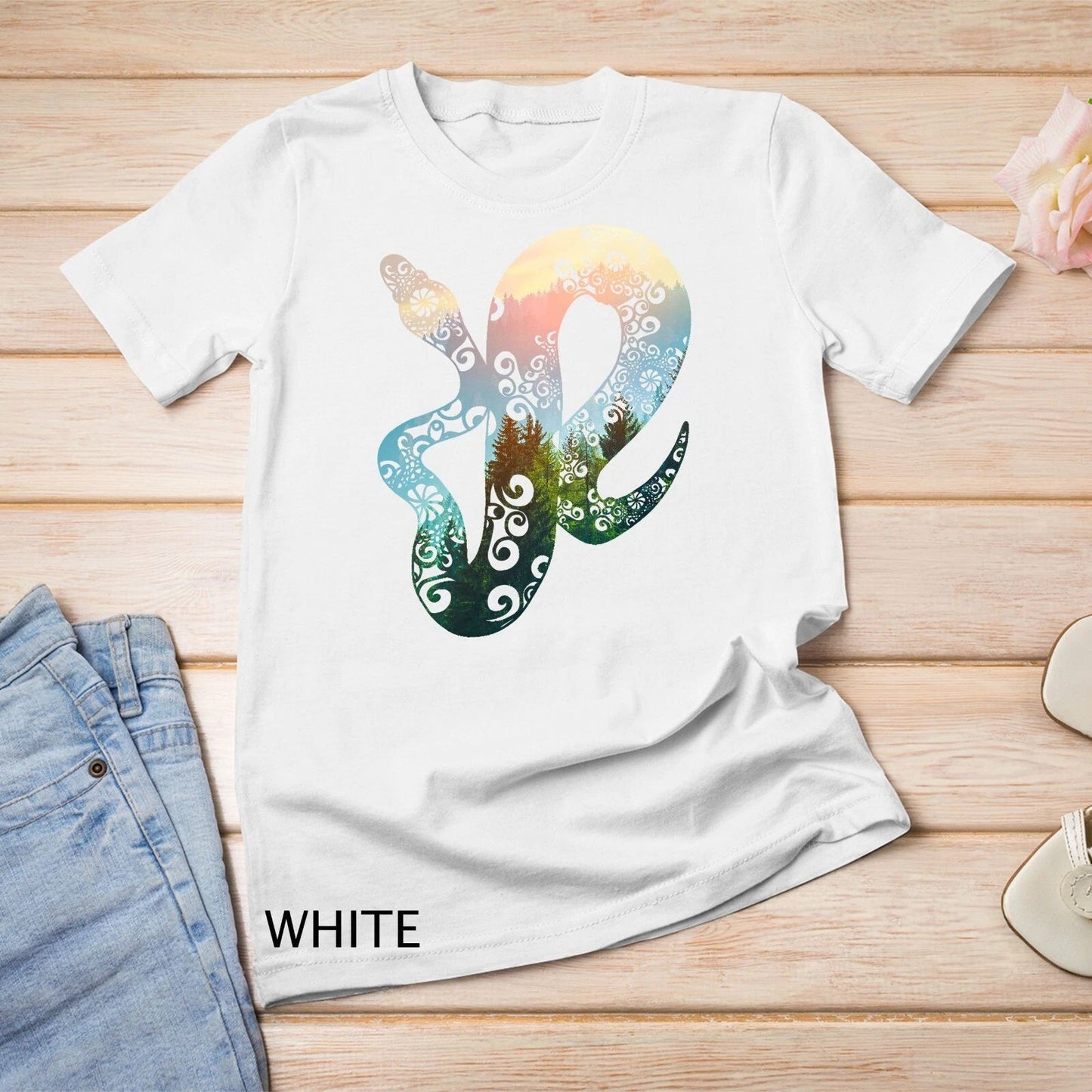 Boho Ball Python Forest in The Morning T-shirt Unisex T-shirt