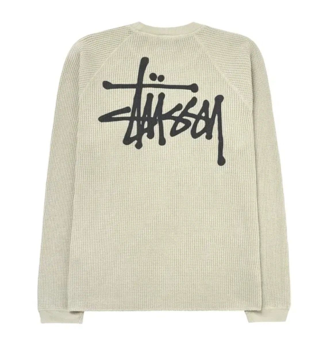 Stussy Reglan Thermal Long Sleeve Crew Bone - Size XL - Authentic NWT (IN HAND)