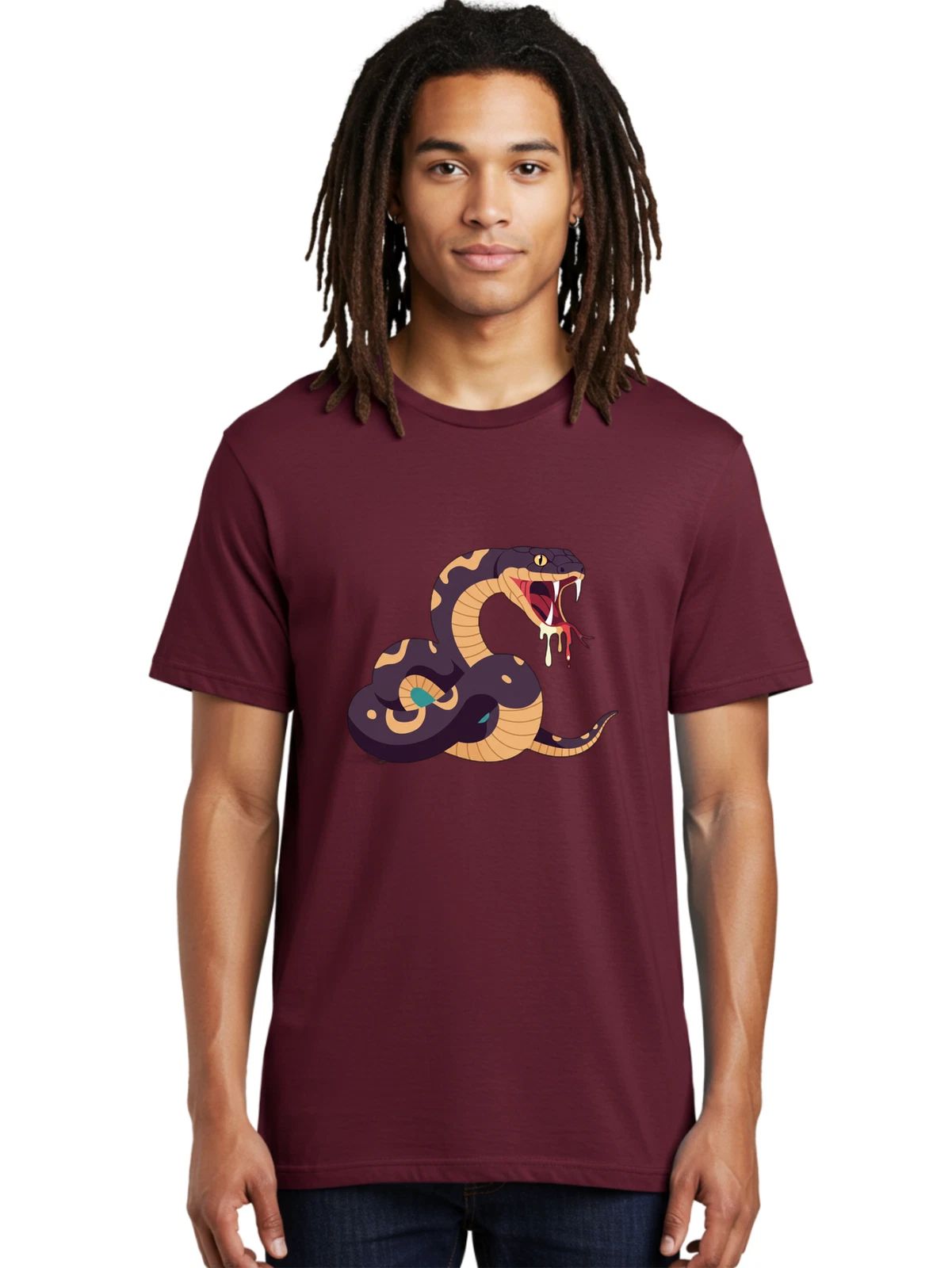 Cobra-Snake-1 Mens Graphic Tee, 100% Cotton, Casual Summer Wear