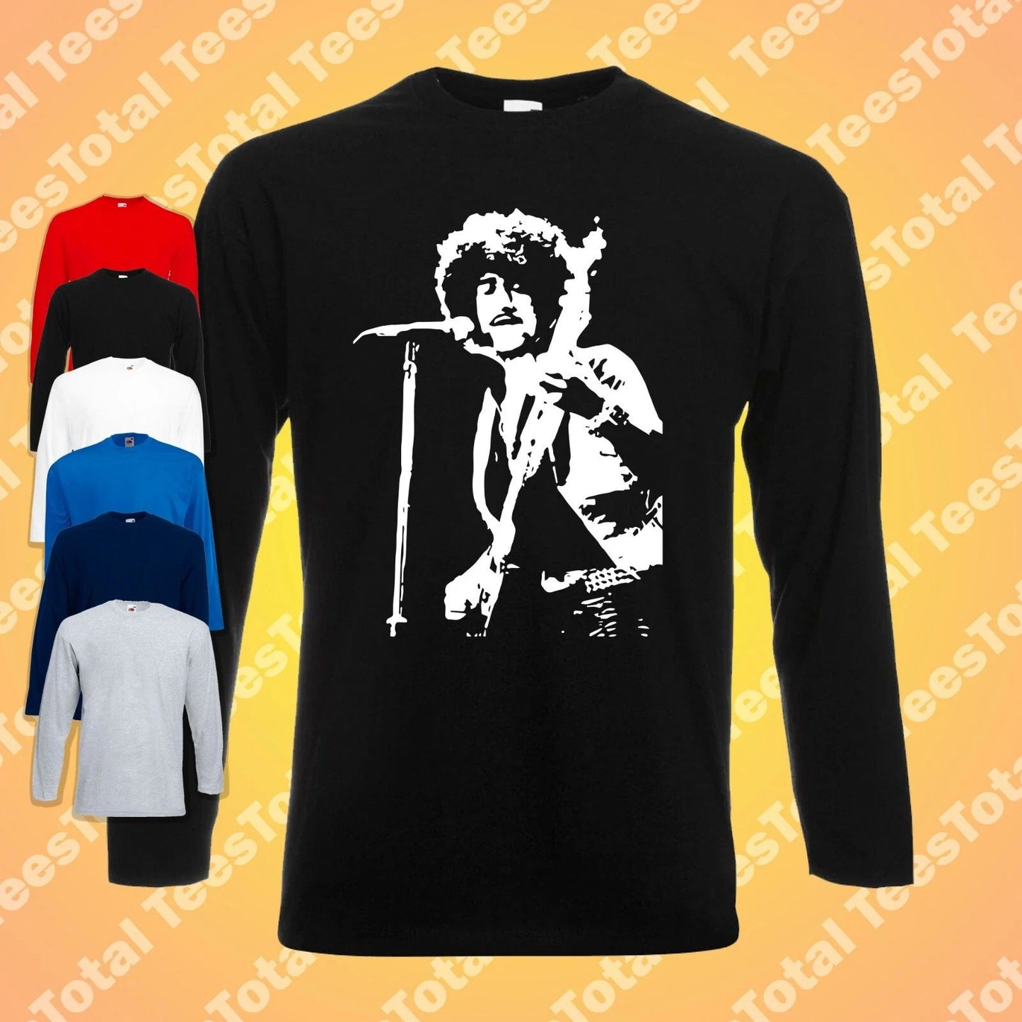 Phil Lynott Long Sleeve T-Shirt | Thin Lizzy | Gary Moore | 70s | 80s | Rock