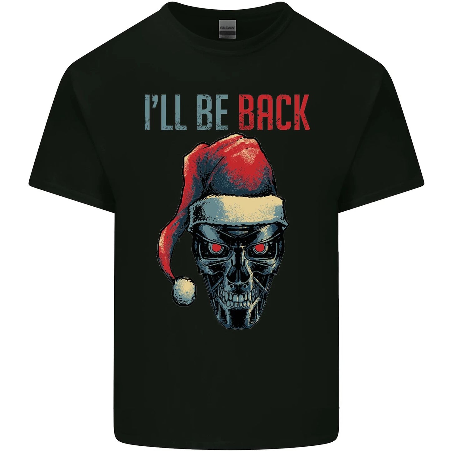 Christmas Ill Be Back SCI-FI Funny Xmas Mens Light Cotton T-Shirt