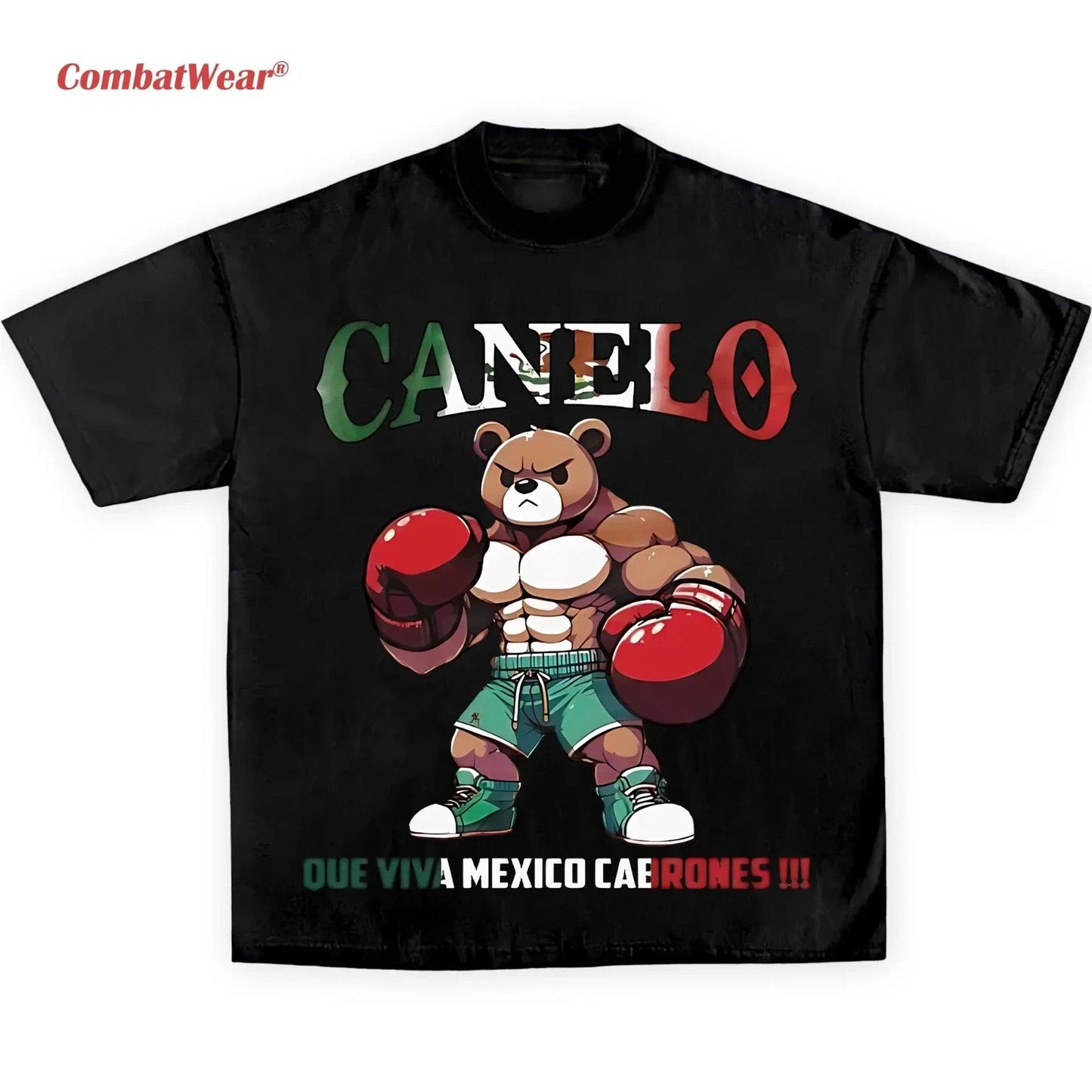 NICE CANELO BEAR QUE VIVA MEXICO CABRONES TEE, Boxing T-shirt, Boxer Tee, Sports