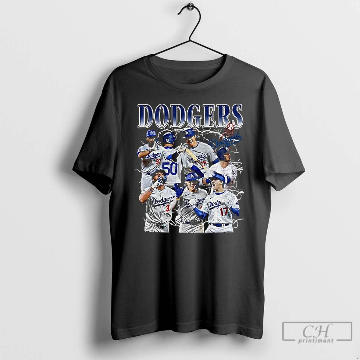 Premium Los Angeles Dodgers All Team 2025 World Series Mlb Champions Storm Graphic T Shirts