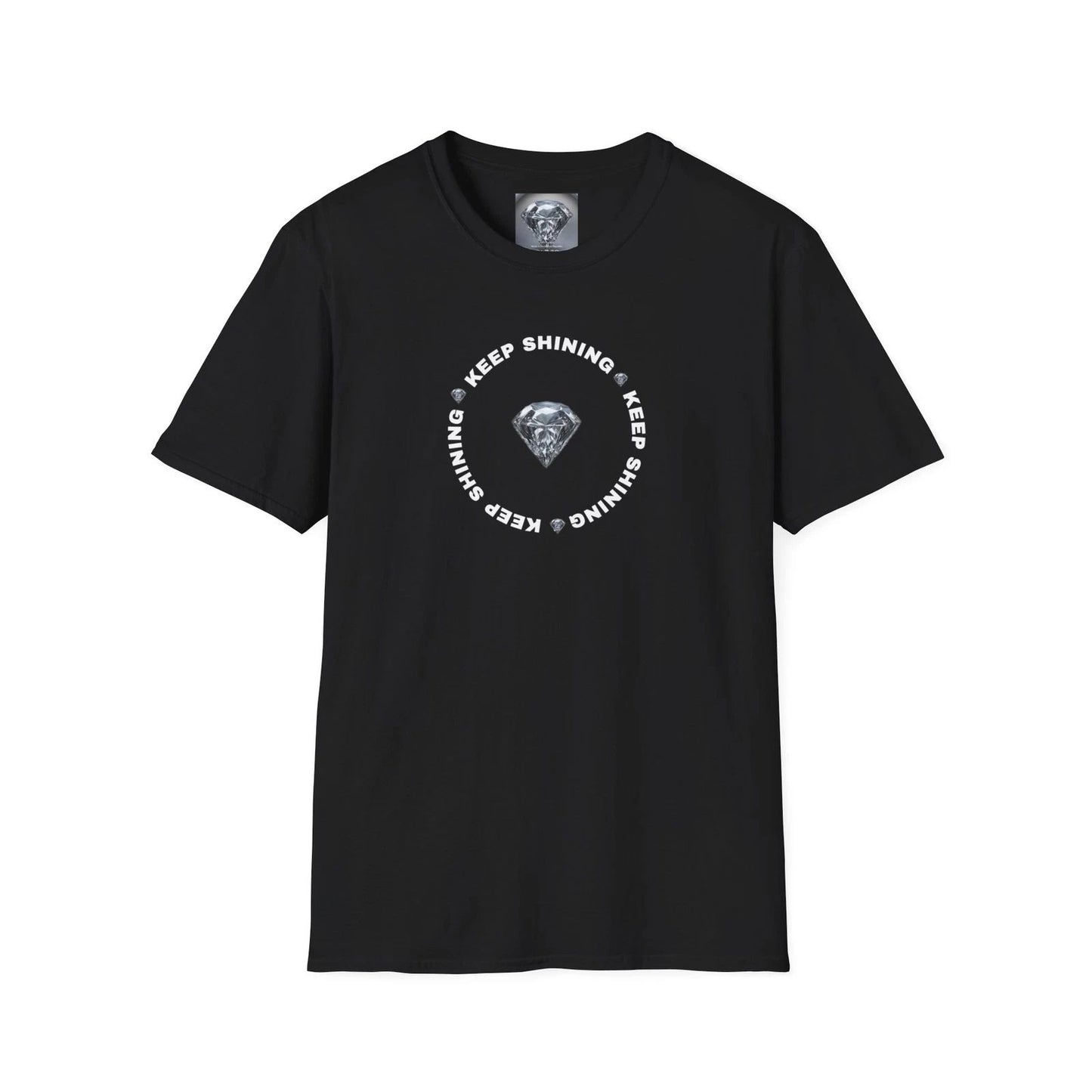 Keep Shining Diamond Graphic T-Shirt - Motivational Design, Unisex, Cotton Tee