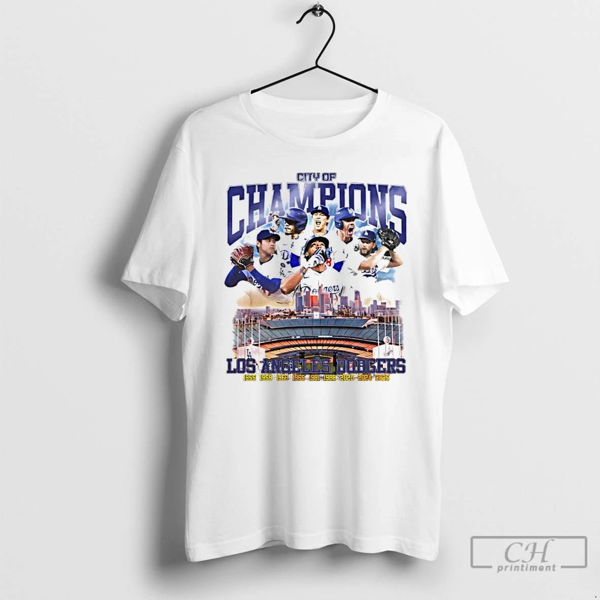 Classic City Of Champions Los Angeles Dodgers 9x World Series T Shirts