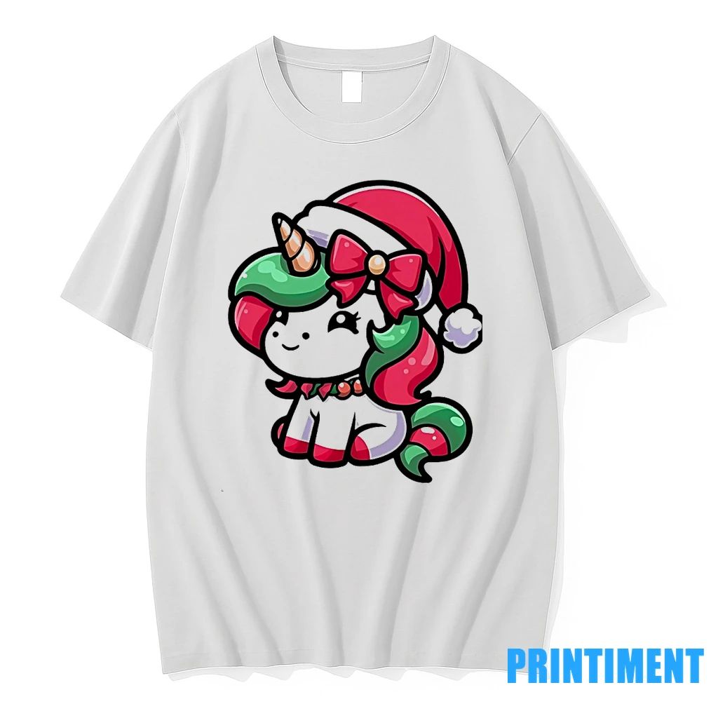 Cute Santa Unicorn Red Bow Christmas Tshirts Sweater