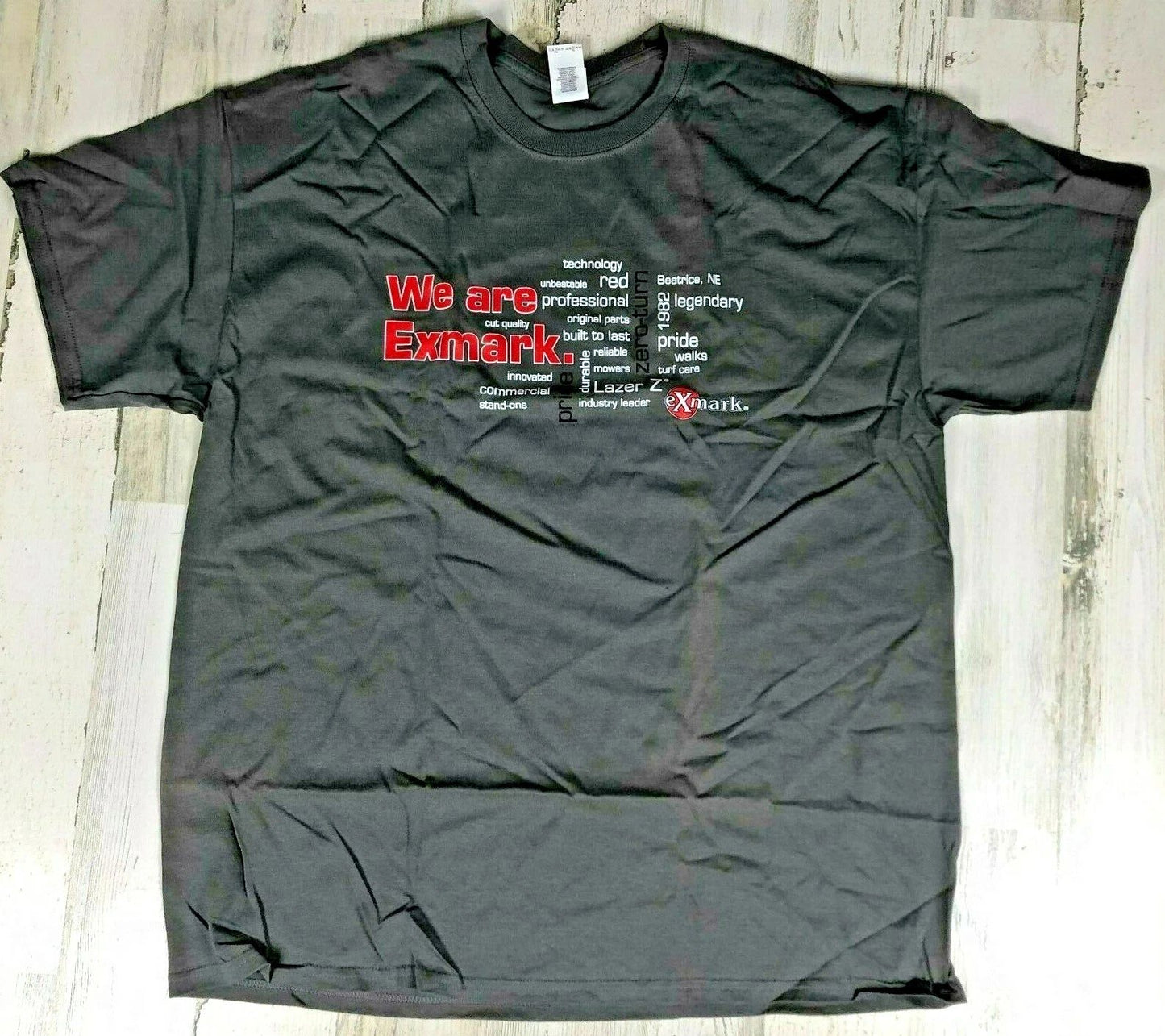 Exmark Commercial Mowers Graphic T-Shirt Gray 100% Cotton Landscaping Lawn Care