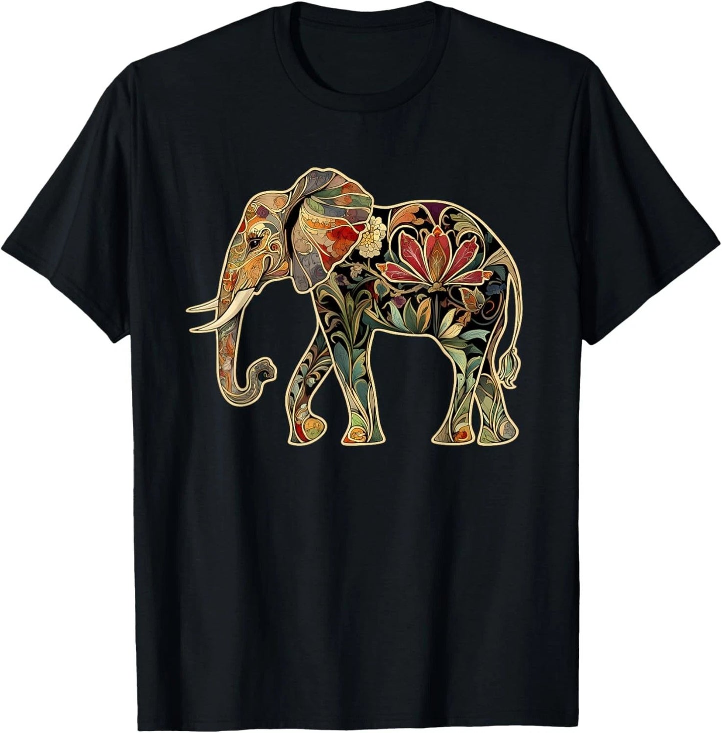Elephant Floral Flower T-Shirt