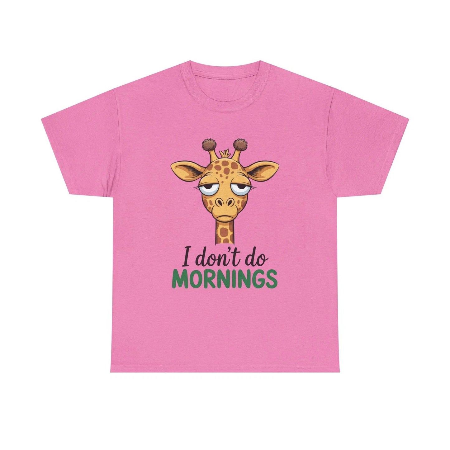 Sleepy Giraffe I don't do mornings Tee | Cute Animal Graphic Shirt