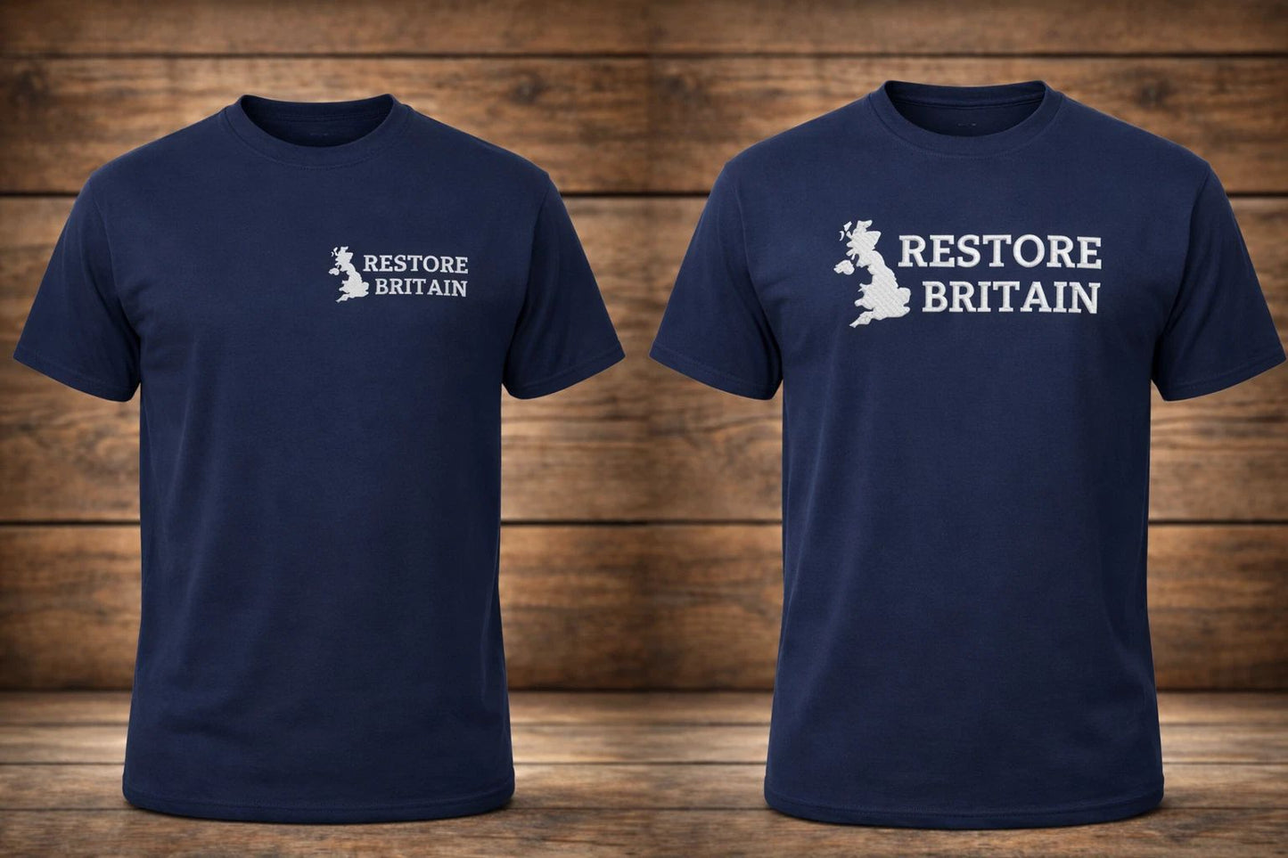 Restore Britain Embroidered T-Shirt, Political Supporter, Anti-Labour Shirt