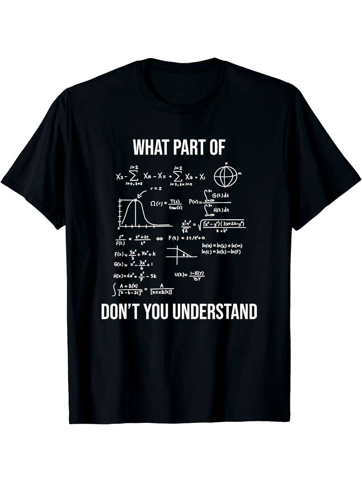 Men's 100% Cotton Math Equations Graphic T-Shirt - Funny What Part of Don't Yo