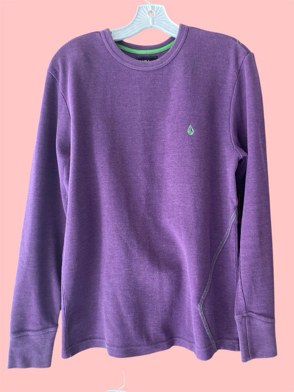 Volcom Purple Shirt Medium Skate Long Sleeve Surf Soft Top Logo