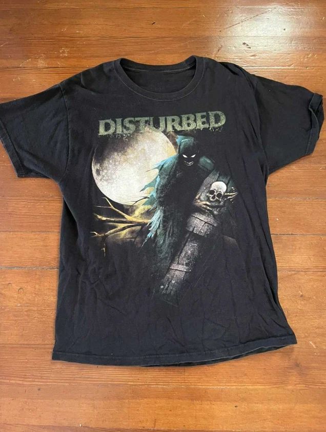 Band Tees Disturbed Vintage Black Cotton S-5XL T-shirt TS958