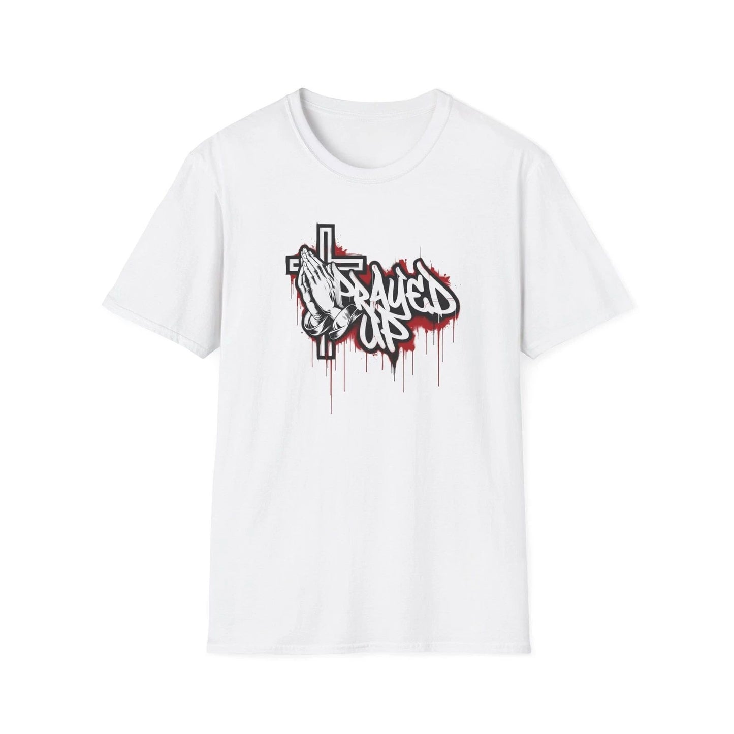 Prayed Up Graffiti Cross T-Shirt | Praying Hands Street Art