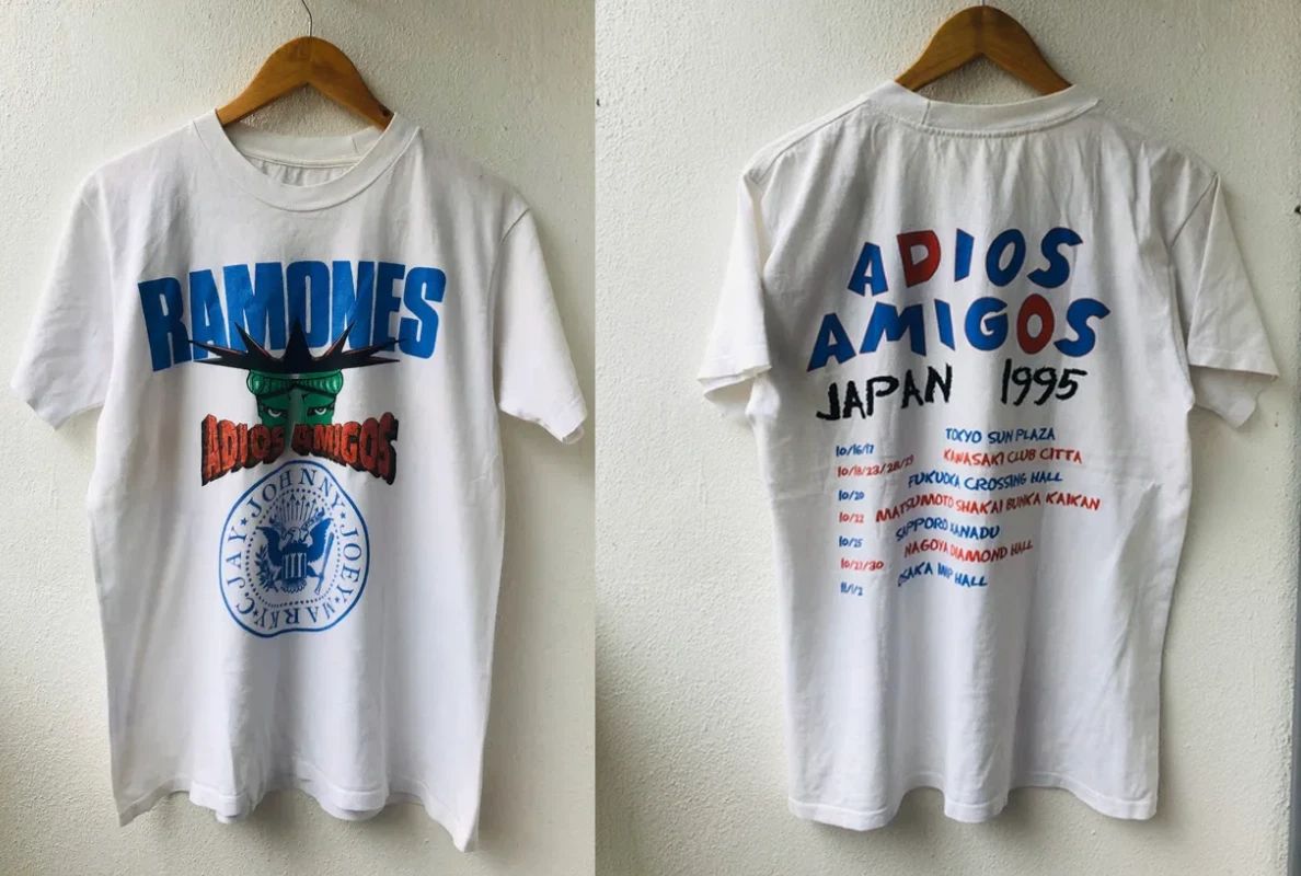 Vintage 90s Ramones Adios Amigos Japan Tour 1995 American Punk Rock S-5XL