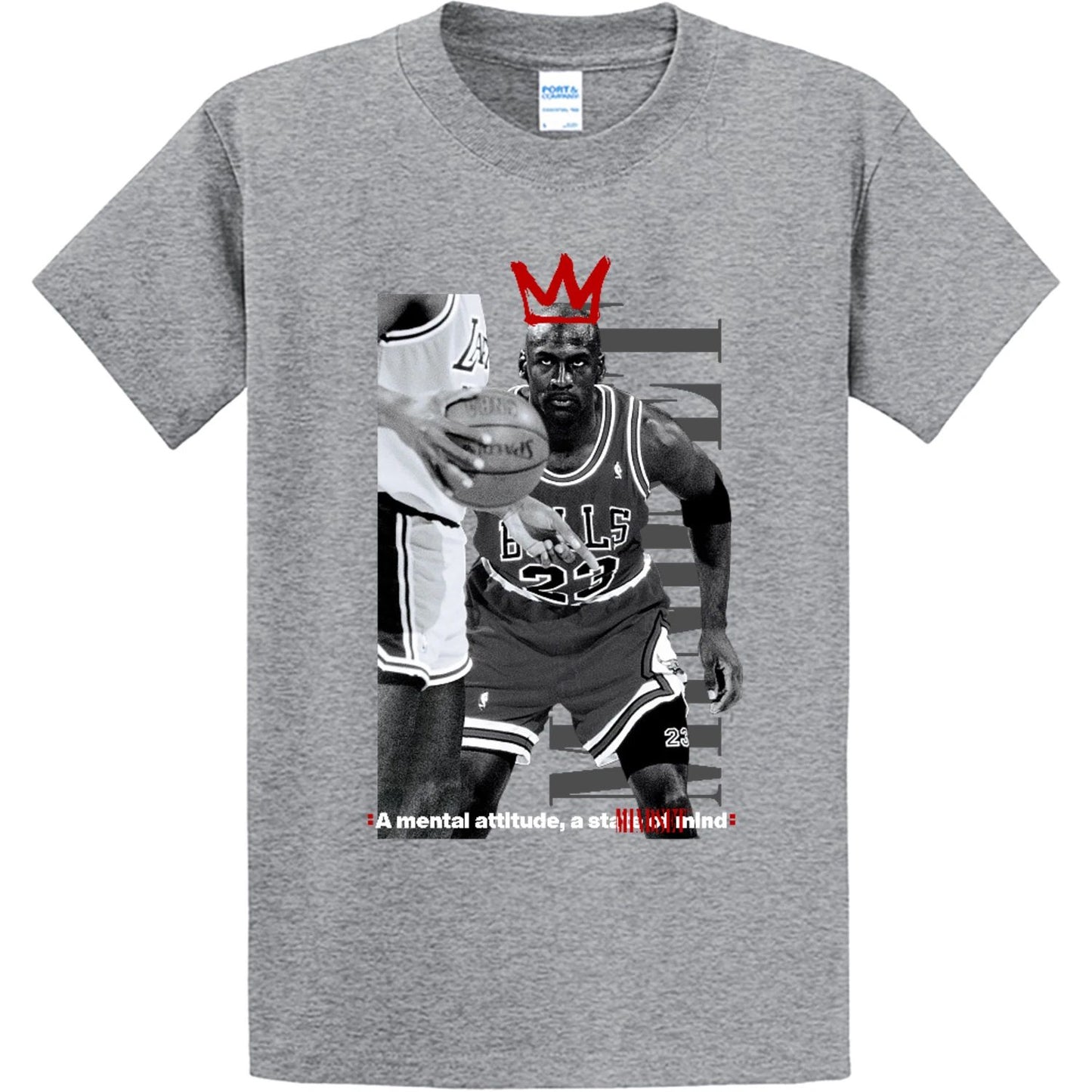 NEW STREETWEAR ON DEMAND 23 MJ MINDSET V.2 GREY TEE SHIRT SM-4XLARGE MADE IN USA