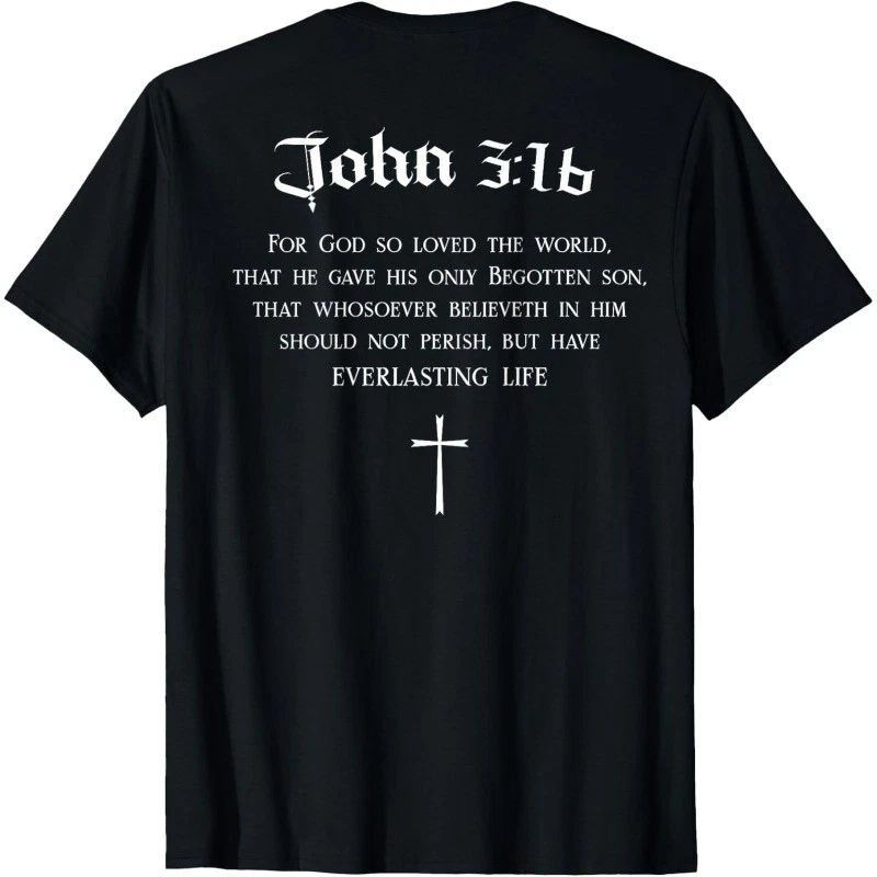 John 3:16 Christian Bible Verse Religious BACK DESIGN T-Shirt