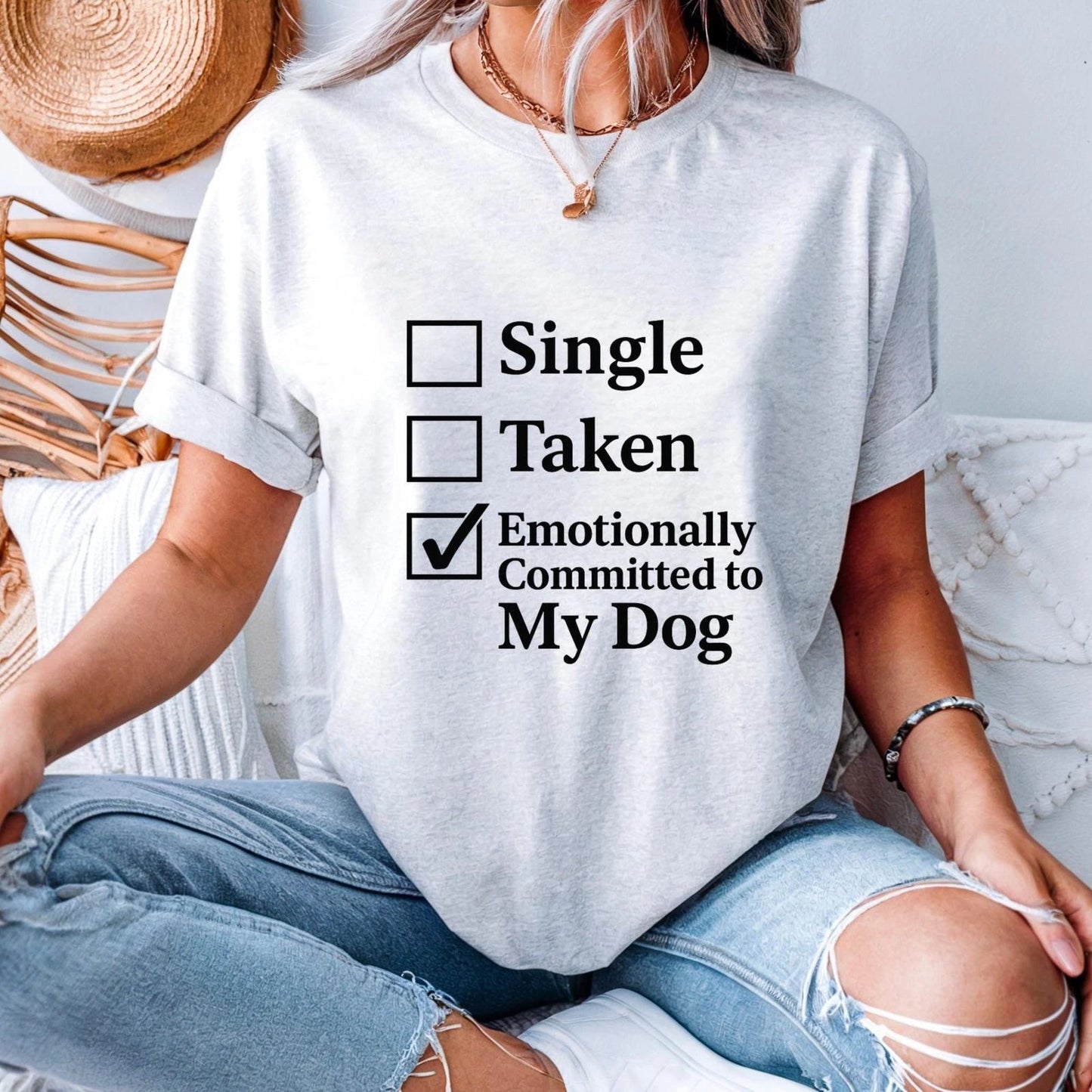 Dog Lover Tshirt Emotionally Committed to My Dog Tee Cute Pet Owner Shirt Gift#3