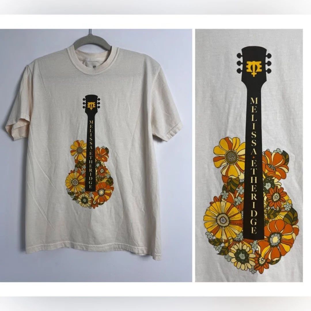 Vintage Melissa Etheridge Guitar Floral Shirt Unisex Concert S to 5XL AR170