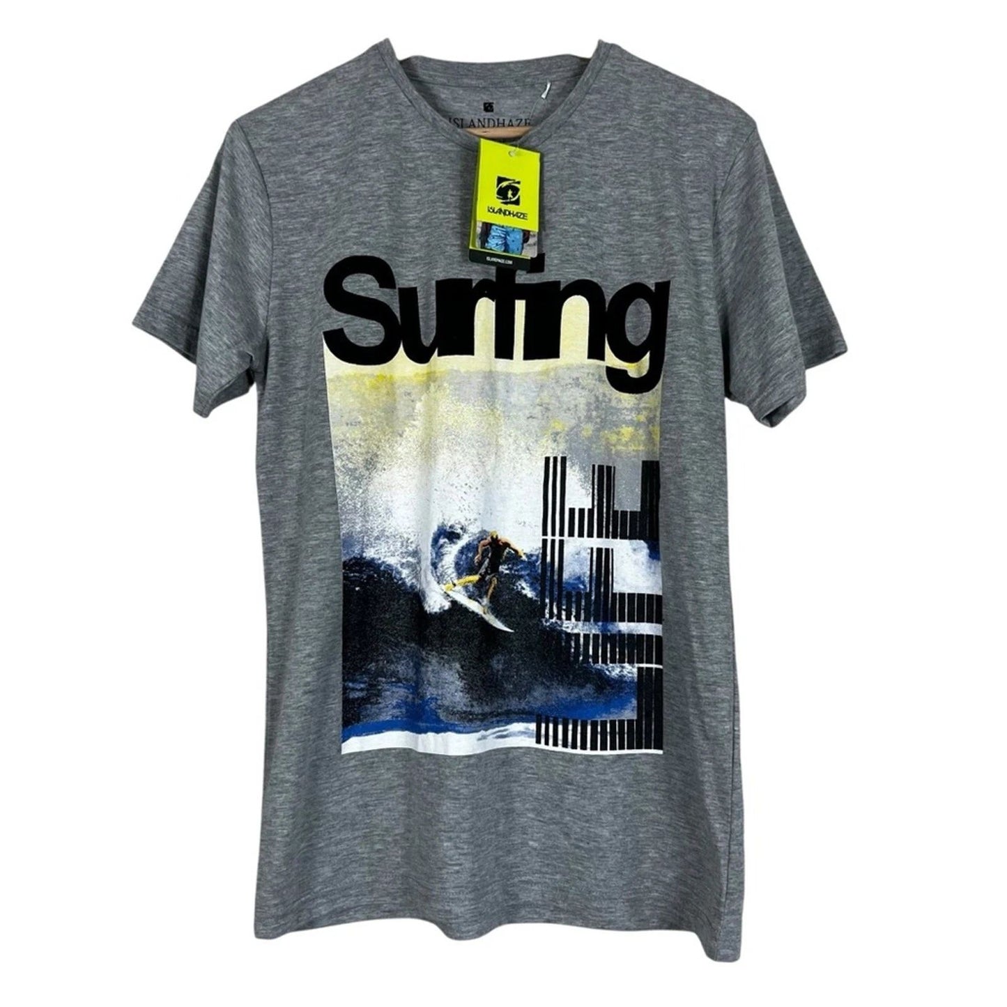 NWT Islandhaze Graphic T-Shirt Mens L Gray Surfing Surfing Skate Beach Coastal