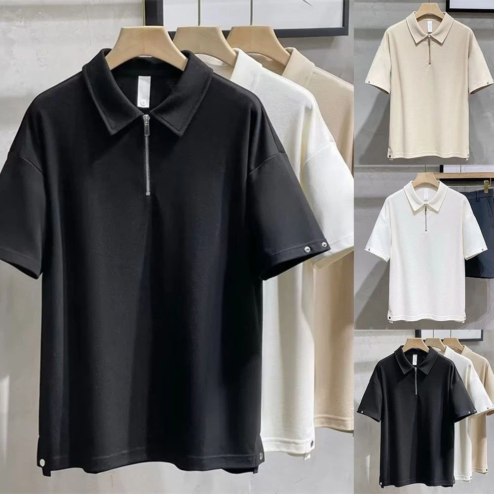 Men's Comfortable Summer Lapel TShirt Stylish Short Sleeve Casual Wear