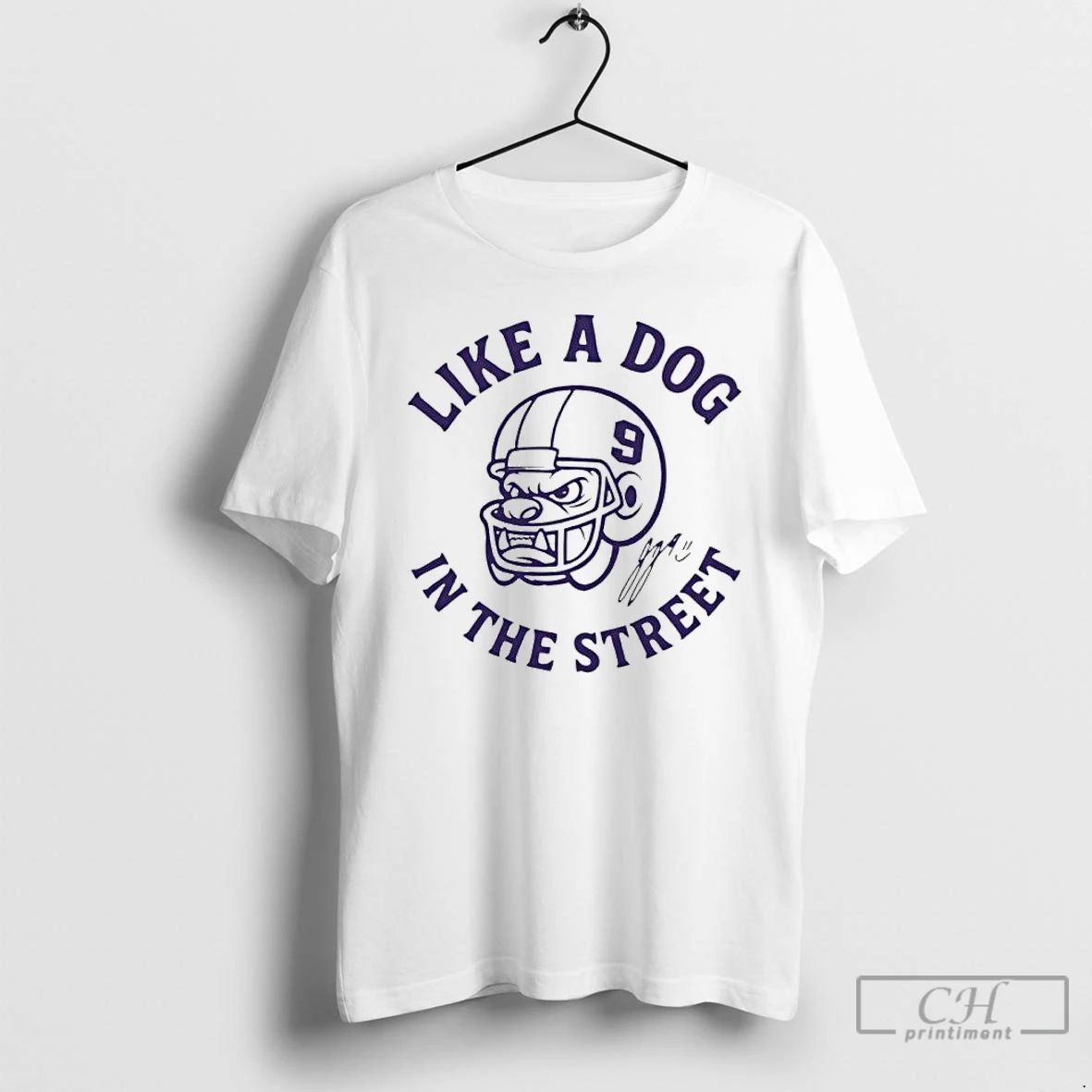 Premium J J Mccarthy Minnesota Vikings Like A Dog In The Street Signature T Shirts