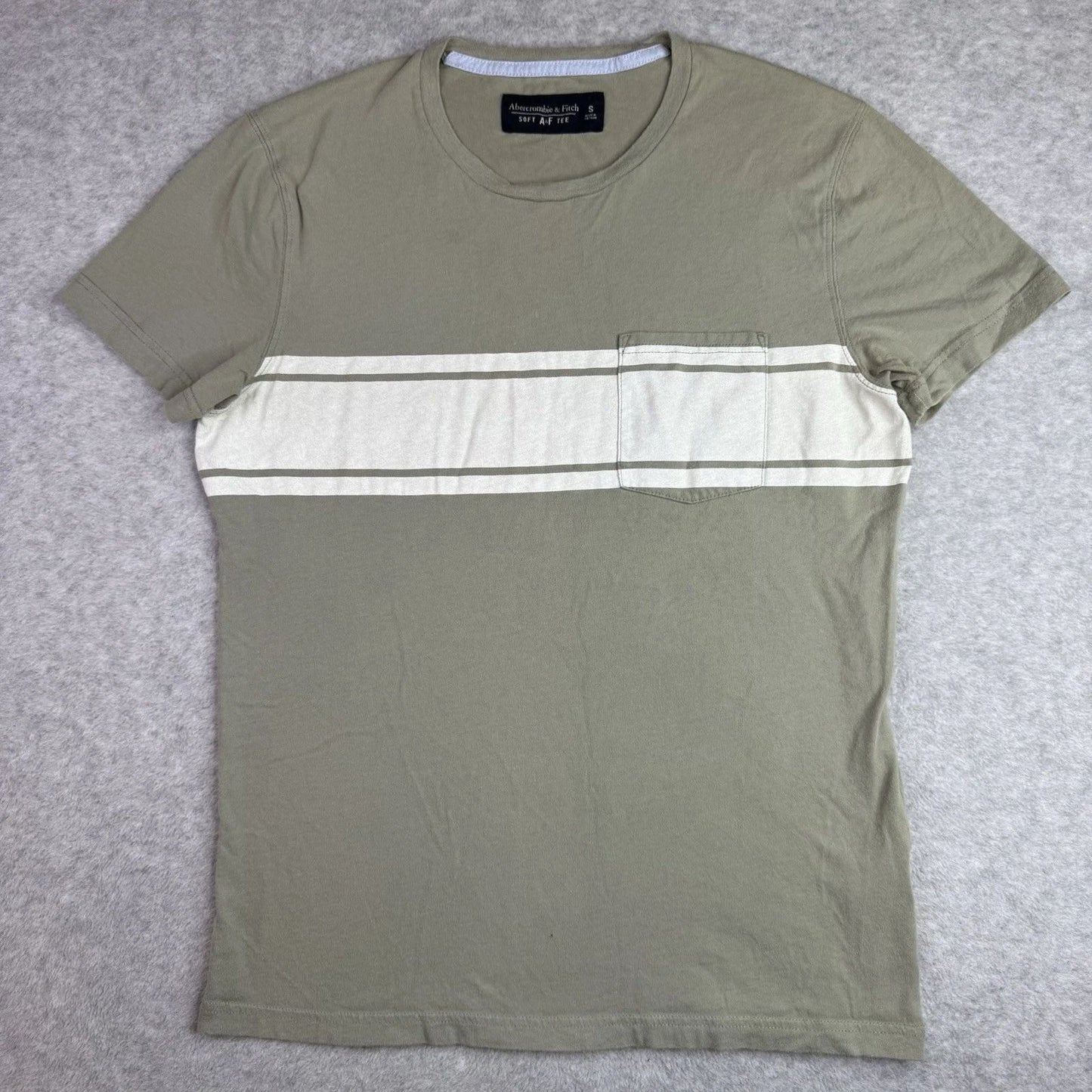 Abercrombie & Fitch Soft T-Shirt Mens Small Olive Green Pocket Tee Everyday Wear