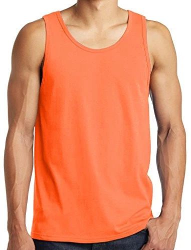 Mens Neon Orange Tank Top Shirt