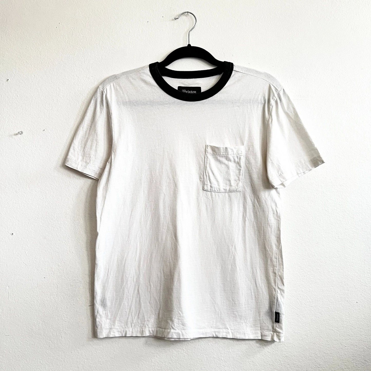Brixton White Pocket T-Shirt Classic Minimalist Soft Casual Streetwear XS