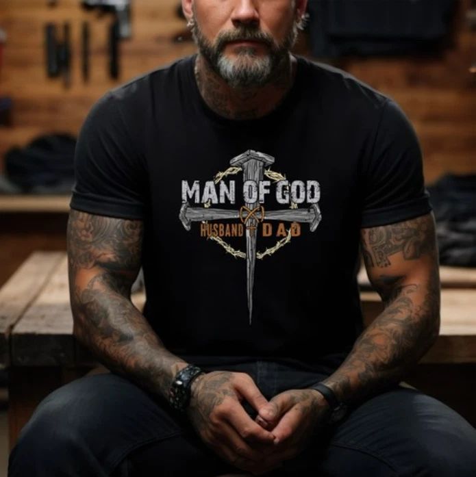 Man Of God Dad Shirt Man Of God Husband Dad Shirt USA Flag Dad Shirt Father