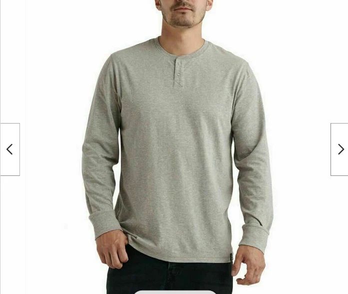 LUCKY BRAND HENLEY VERY SOFT LONG SLEEVE SHIRT (GRAY MEDIUM) NWT